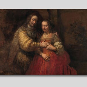 Rembrandt&#39;s &#39;The Jewish Bride&#39; Canvas Art Print: Dutch Golden Age Painting
