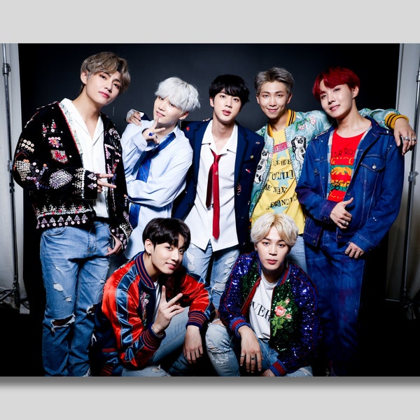 BTS K-Pop Poster Print Art, BTS Canvas Wall Art, Bts Concert Poster, Christmas Gift for Music Lovers, Korean Music Fan Gift, Colorful Canvas