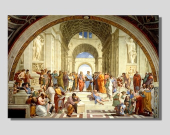 The School of Athens Wall Art, The School of Athens Canvas Wall Art, Raffaello Sanzio Canvas Wall Art Design,Renaissance Art, Ready To Hang