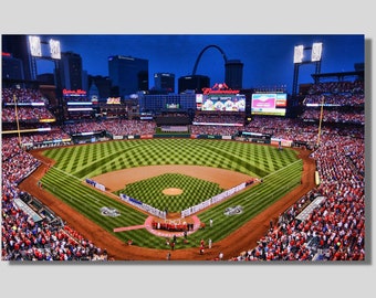 Busch Stadium Canvas, St. Louis Cardinals Stadium Canvas, Busch Baseball Park Canvas Wall Art, Baseball Stadium Poster, Sports Room Decor