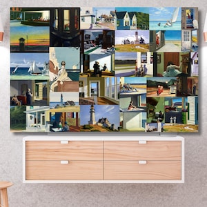 Edward Hopper Collage Canvas Wall Art: Modern American Realism