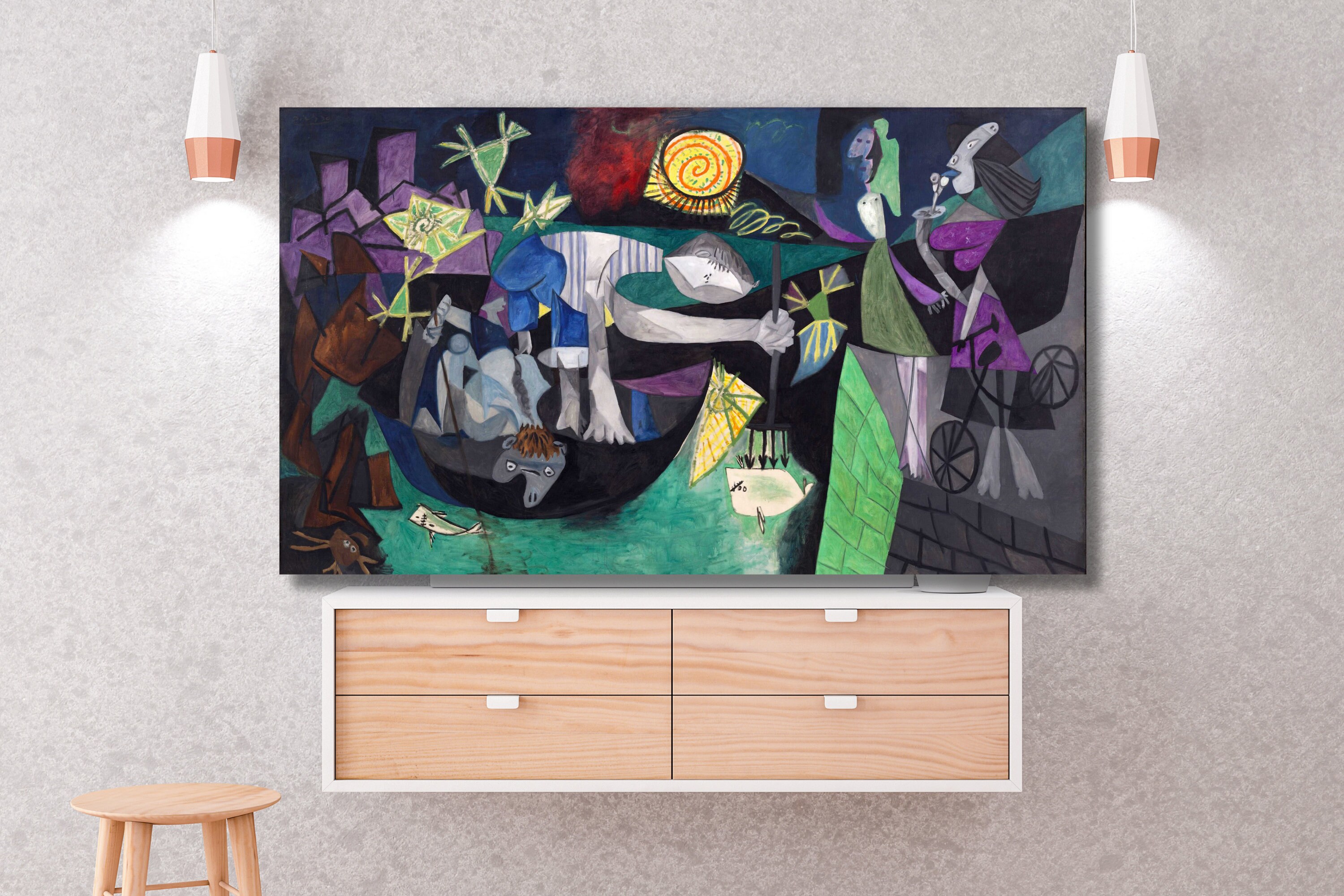 picasso-night-fishing-at-antibes-print-cubism-canvas-wall-art-etsy