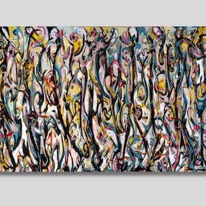 Jackson Pollock Mural Canvas Wall Art, Abstract Print, Drip Technique Art, Modern Art, Trendy Decor, Pollock Convergence, Gift idea