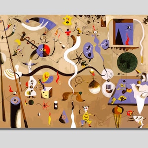 Joan Miro The Harlequin&#39;s Carnival, Joan Miró Canvas Wall Art, Abstract Surrealist Print, Vintage Art, Modern Minimalist, Gift idea