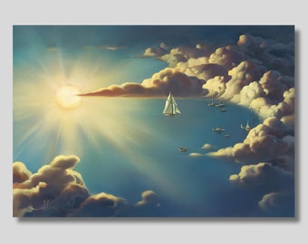 Heaven by Vladimir Kush Canvas, Vladimir Kush Heaven Painting, Vladimir Kush Wall Art, Vladimir Kush Poster Print, Surrealism Art