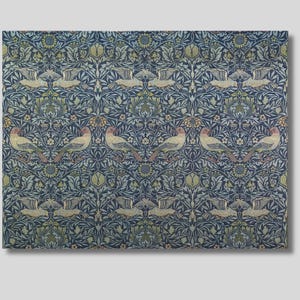 William Morris Bird Canvas Art: Vintage Floral Wall Decor