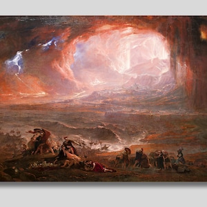The Destruction of Pompei and Herculaneum Print, John Martin Canvas Wall Art, Archival Giclee, Romanticism Art, Ancient Rome, Mount Vesuvius