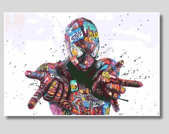 Spider-Man Graffiti Ready To Hang Canvas, Spider-Man Poster, Spider-man Canvas Print, Spider-Man Wall Decor, Spiderman Gift, Gift for Boys