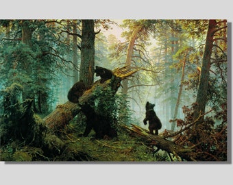 Ivan Shishkin Canvas, Morning in a Pine Forest Canvas Gallery, Ivan Shishkin Reproduction Art Print, Ivan Shishkin Exhibition Artwork art