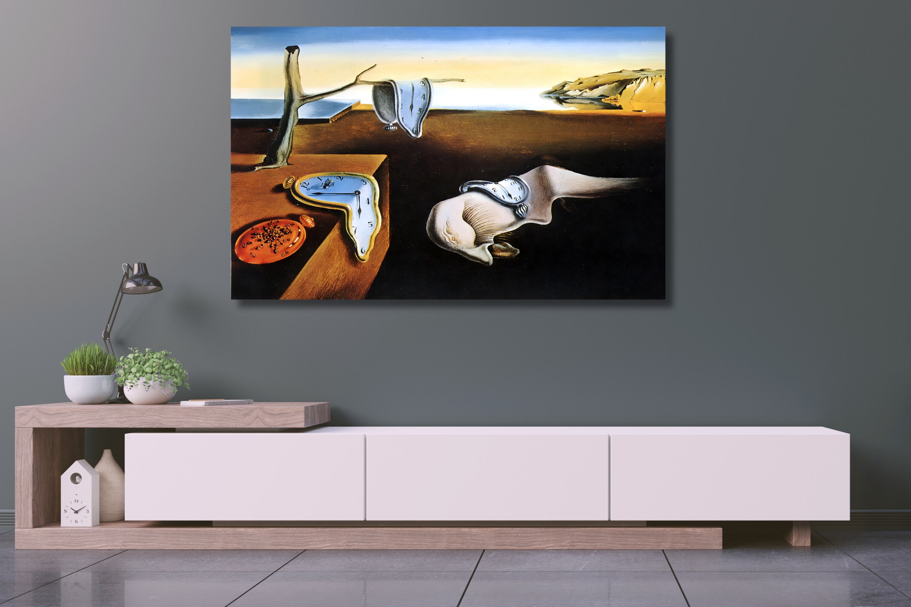 サルバドール・ダリ『記憶の固執』キャンバスプリント：シュル