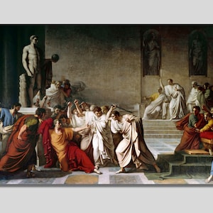 The Death of Caesar by Vincenzo Camuccini Canvas Wall Art, Julius Caesar, Ancient Rome, Exhibition Poster, Famous Art, Fine Art, Vintage Art