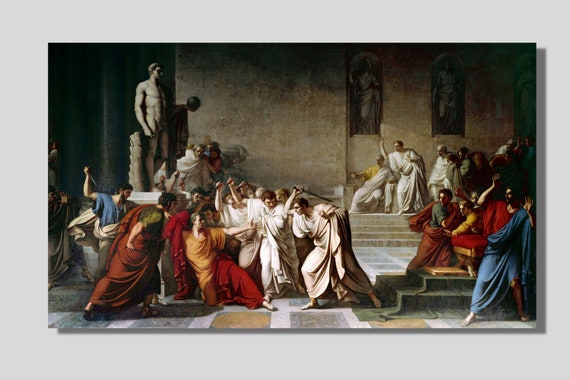 The Death of Caesar by Vincenzo Camuccini Canvas Wall Art, Julius