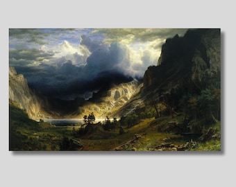 Albert Bierstadt: Storm in the Rocky Mountains Canvas Wall Art