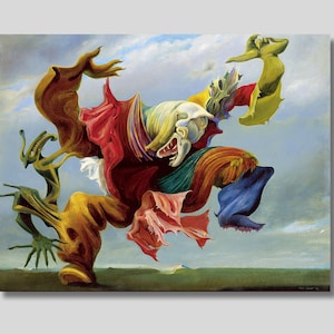 Max Ernst The Fireside Angel Canvas Wall Art, Max Ernst The Angel of Hearth and Home Print, Vintage Art, Surreal Painting, Fantasy Art