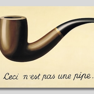 Ceci N’est Pas Une Pipe by Rene Magritte, The Treachery of Images Canvas, Rene Magritte Wall Art, Canvas Gallery Exhibition Poster/Wall Art