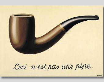 Ceci N’est Pas Une Pipe by Rene Magritte, The Treachery of Images Canvas, Rene Magritte Wall Art, Canvas Gallery Exhibition Poster/Wall Art