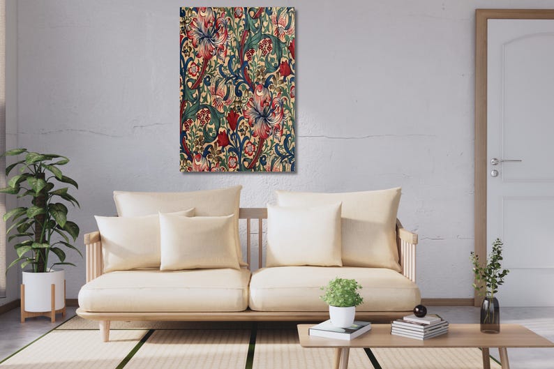 Golden Lily by William Morris Canvas Wall Art, Floral Art, Flower