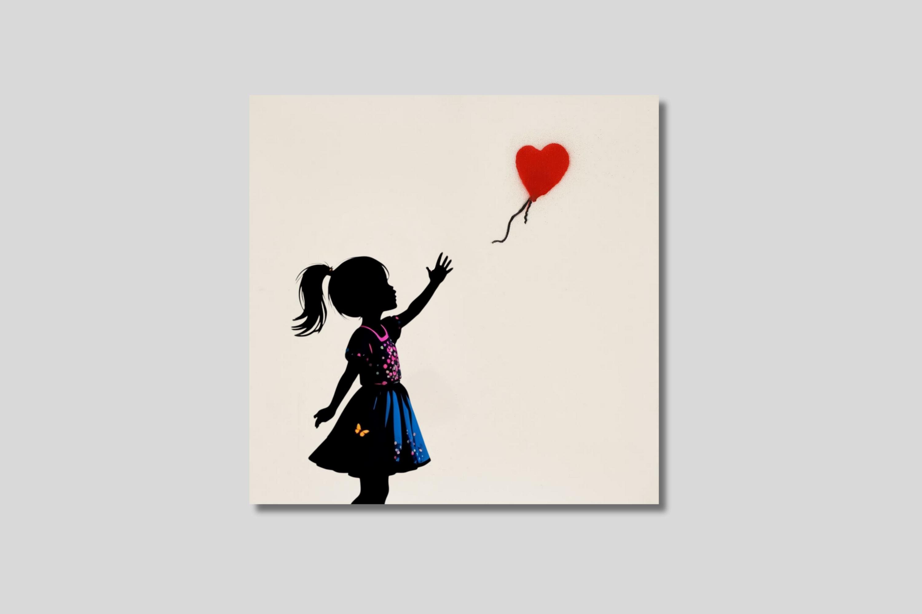 壁紙 赤い風船に手を伸ばす少女 バンクシー with Balloon Girl 赤い 