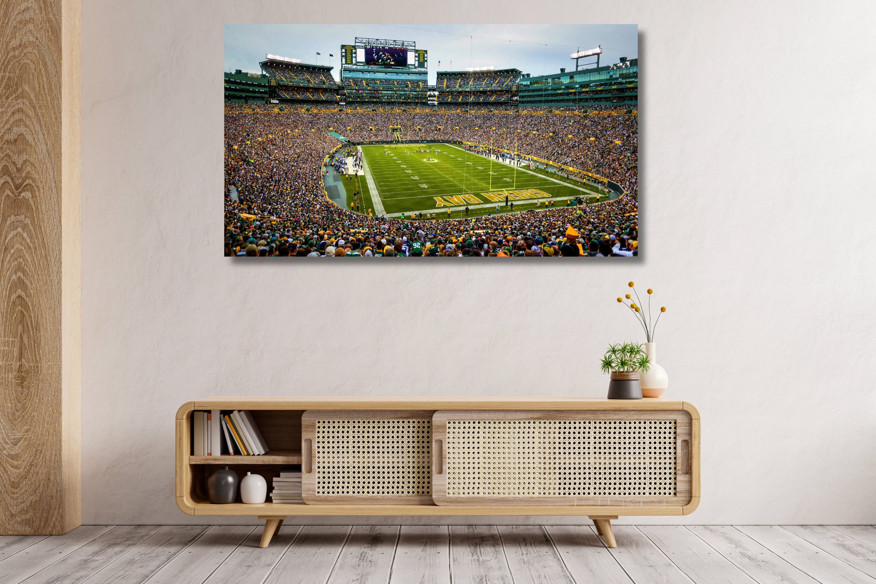 Green Bay Packers Canvas, Lambeau Field Canvas Wall Art, Detroit Lions