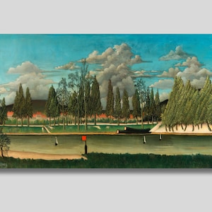 Henri Rousseau Canvas Print: View of the Quai d&#39; Asnières, Nature Art