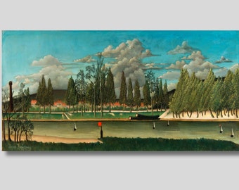 Henri Rousseau Canvas Print: View of the Quai d' Asnières, Nature Art