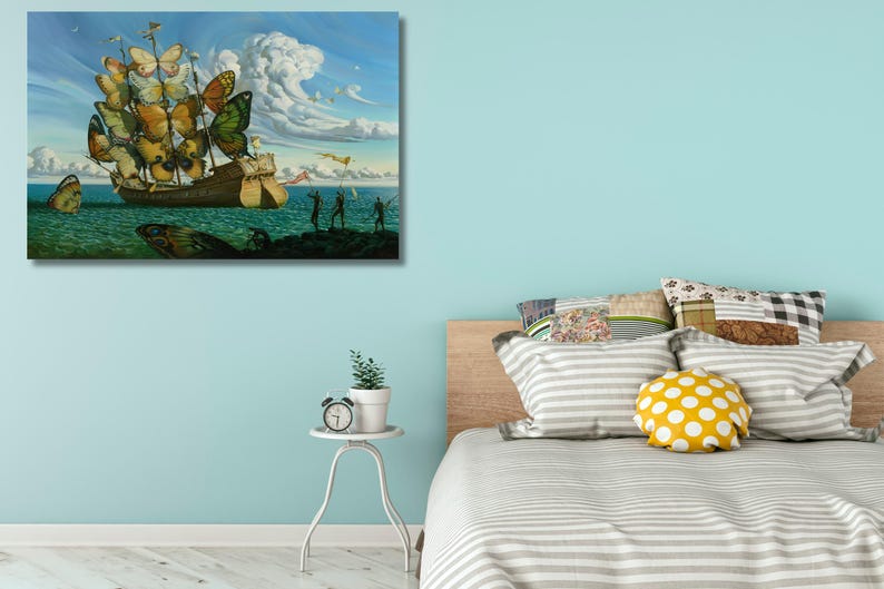 Salvador Dali Butterfly Ship, Surrealist Canvas Print, Iconic ...