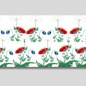 Japanese Flowers Canvas Wall Art, Vintage Art, Boho Wall Art, Floral Print, Japanese Plant and Flower Art, Botanical Art, Trendy Wall Art