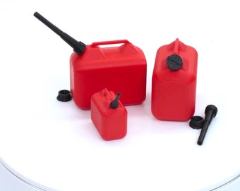 2 Pack - Tiny Gas Cans, 2 gallon style (1/10 scale or 1/6 scale)