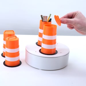 2 Pack - Tiny traffic cone (barrel style), (1/10 scale, for RC, decoration, and more)