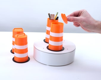 2 Pack - Tiny traffic cone (barrel style), (1/10 scale, for RC, decoration, and more)