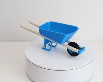 Tiny wheelbarrow (1/10 scale) miniature for decoration, Christmas ornament, etc!