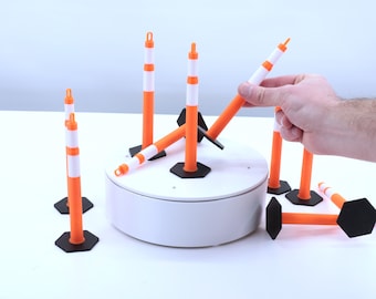 8-Pack: 1/6 Scale 3D Printed Traffic Cones