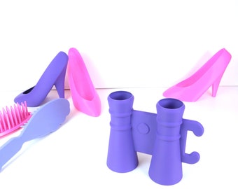 Prismáticos, accesorio para muñecas de tamaño natural.