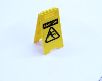 2 Pack - Tiny slippery when wet sign (1/12 scale)