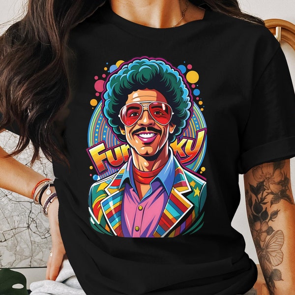 Funky Retro Style T-Shirt, Unisex Vintage Fashion Tee, Colorful 70s Inspired Top, Party Wear with Cool Design