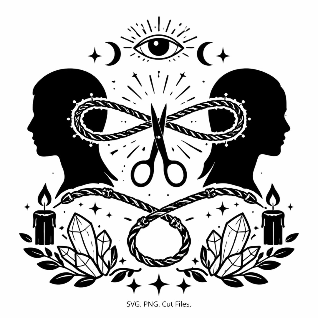 Simple Ritual Symbol Cord Cutting Ritual Symbol SVG | Energy Release & Letting Go ...