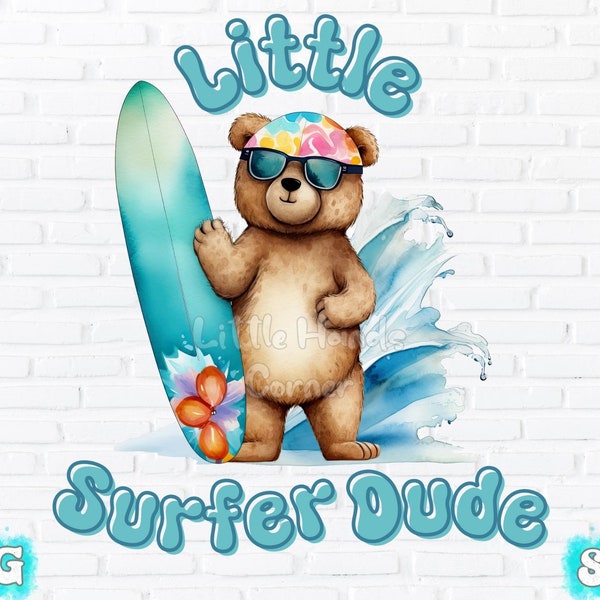 Kids Sublimation, Kids Png, Surfer Dude, Surfer Png, Kids Summer Png, Summer Sublimation, Surfer Sublimation, Teddy Bear Png