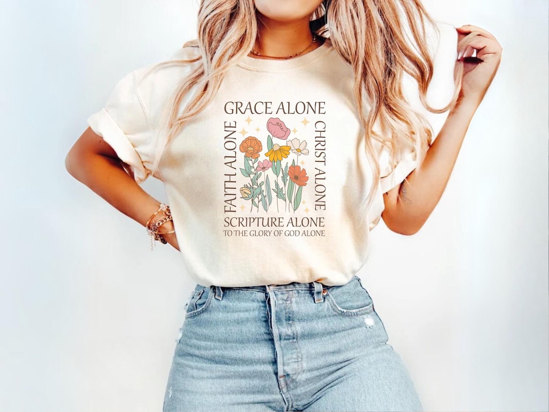 Jesus Gift Vintage Floral Christian Shirt Women Comfort Colors Bible ...