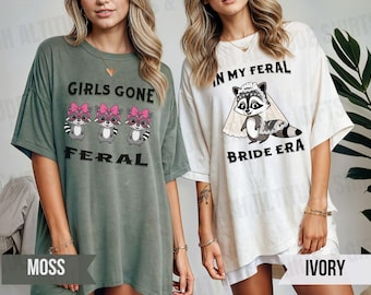 Girls Gone Feral Bachelorette party shirt, Feral Raccoon Bride Tshirt, Comfort Colors tee, Bridal Party gifts, Bachelorette Group Shirts