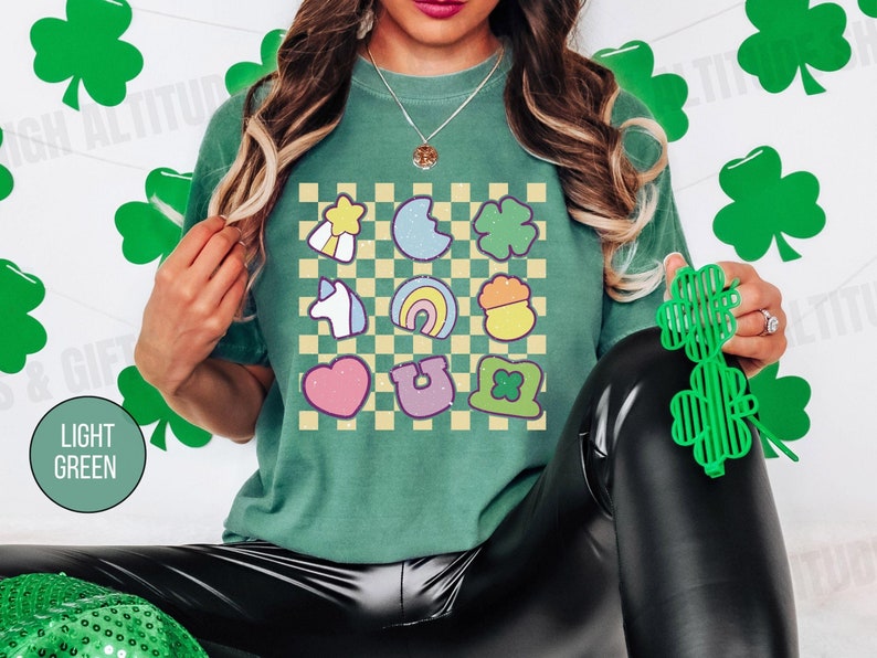 Comfort Colors® Lucky Charm Shirt, Shamrock Rainbow Shirt, St Patricks Day Shirt, St Patricks Shirt, Lucky Shirt,St Patty's Good Luck Shirt image 1