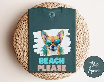 Chihuahua Shirt, Chill Chihuahua Beach Vibes Comfort Colors T-Shirt - Cool Dog with Sunglasses Tee, Funny Dog Lover Tee, Dog Lover Gift,