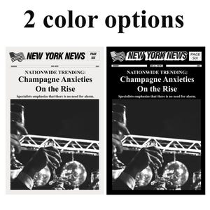 ディスコ＆テキーラプリント、新聞ウォールアート、トレンディなニューヨークニュースポスター、レトロなディスコアート、新聞紙、バーカートアート、即時ダウンロード
