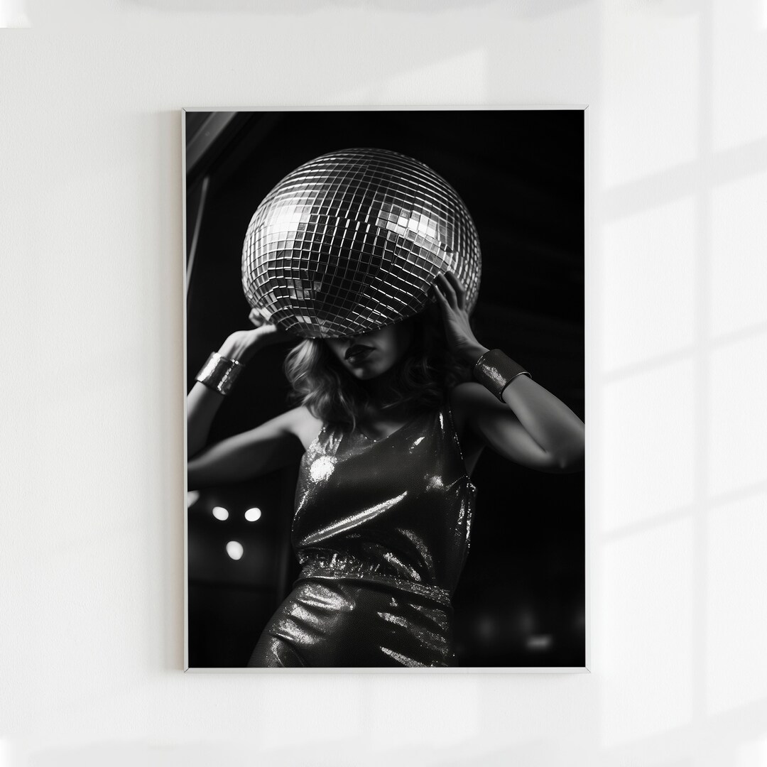 Disco Ball Print, Disco Ball Poster, Printable Wall Art, Disco Ball