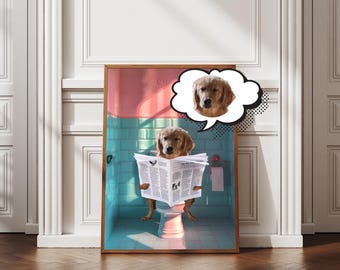 Custom Pet Portrait from Photo - Pet Memorial Art, Digital File or Printed Poster - Unique Personalized Pet Gift