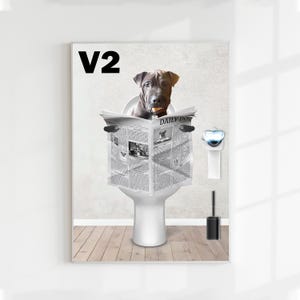 Custom Pet Portrait, Dog In Toilet Print, Pet Wall Art, Funny Dog Bathroom Print, Pet Customization, Personalized Dog Gift