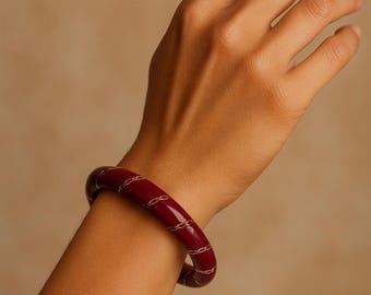 Brazalete de acrílico • Brazalete llamativo y grueso • Brazalete de resina moderno • Joyería de moda ligera • Regalo para ella