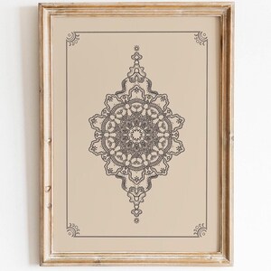 Neutral Mandala Drawing Printable Art • Boho Mandala Line Illustration Artwork • Downloadable Printable Wall Art • Spiritual Gift