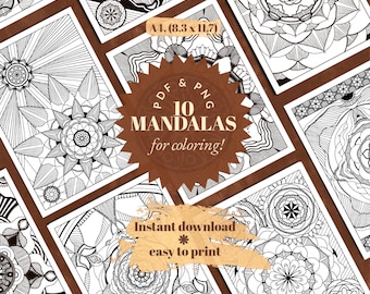 Mandala Relaxing Coloring Pages • Stress Relief Printable Art (PDF & PNG Download)