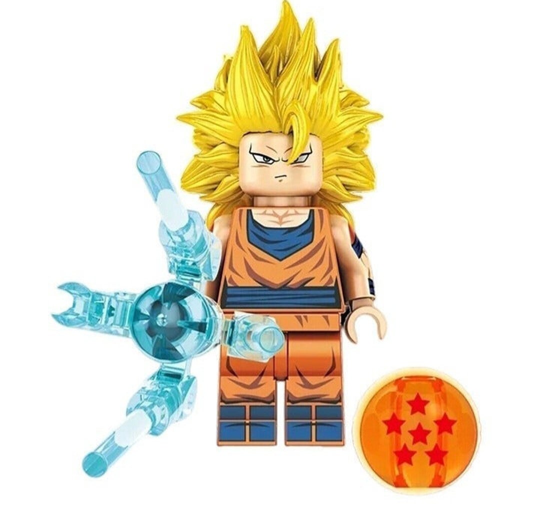 Custom Handmade Lego Goku Ssj3 Minifigure Building Block Toys Etsy