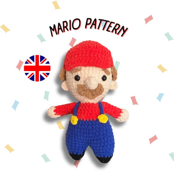 PDF Pattern Crochet - Mario | Amigurumi PDF download | geek